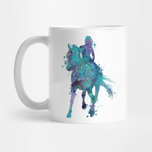 Girl Horse Rider Watercolor Silhouette Mug